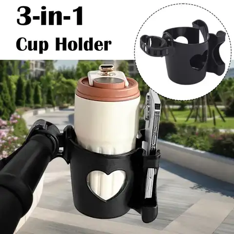 2-in-1 kinderwagen bekerhouder telefoonhouder multifunctionele universele flessenhouder kinderwagenaccessoires bekerhouder