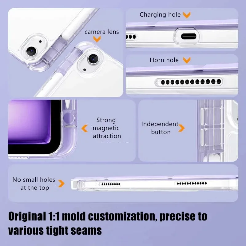 حافظة Y-Fold أكريليك عالية الدقة لجهاز iPad A16 Pro الجديد 6th M5 2025 Mini 7 Air 13 11 M3 M2 M4 12.9 "9 8 7 6 5 4 10 11th Generation Funda