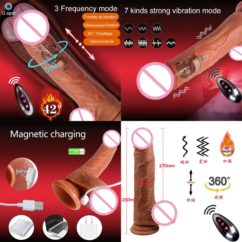 Vibrador de pene de goma para hombres y mujeres, temperatura automática, Vaginia, godemiket, realista, Vagine, Didlo