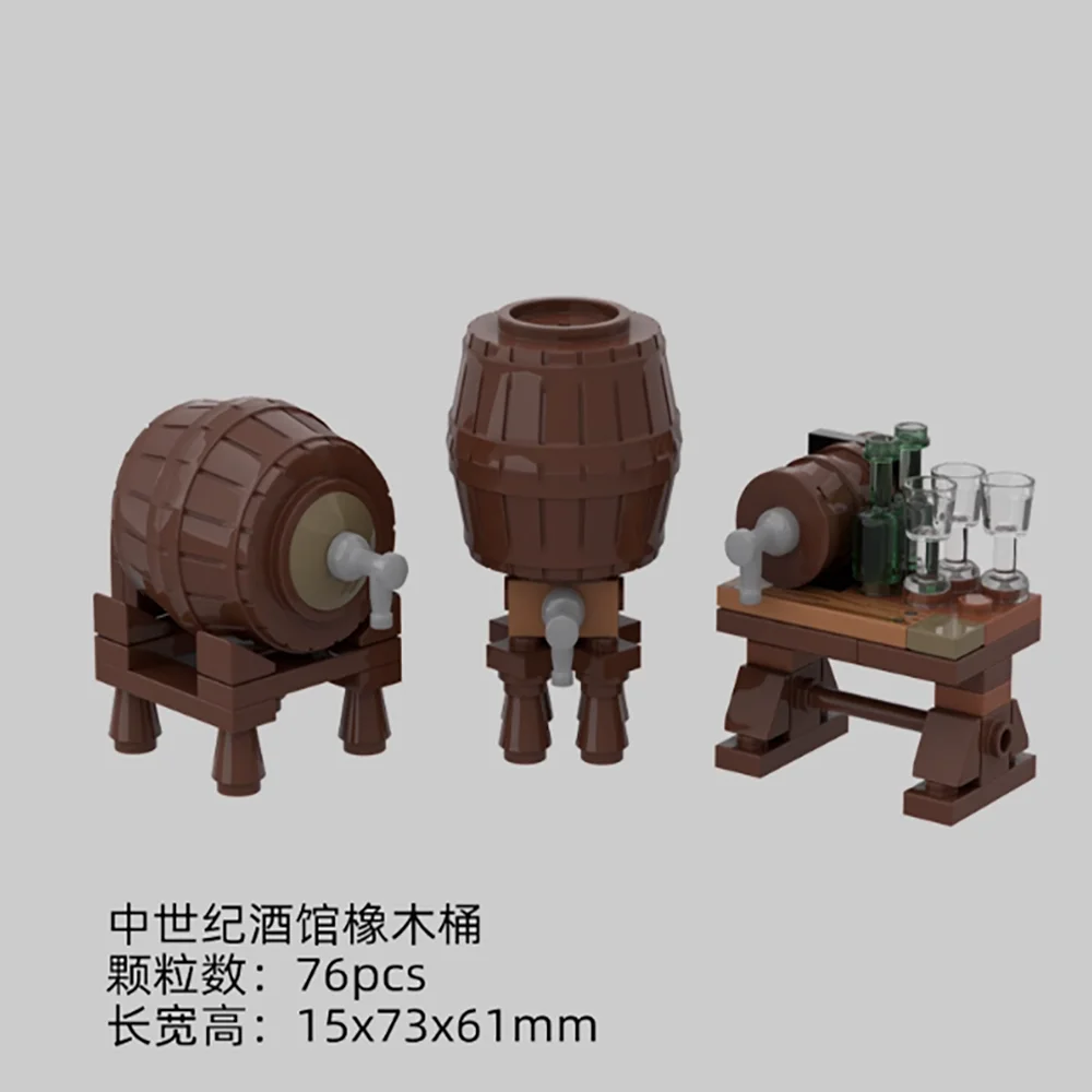 MOC – blocs de construction d'architecture de vue de rue créative médiévale, jouets pour enfants, cadeaux