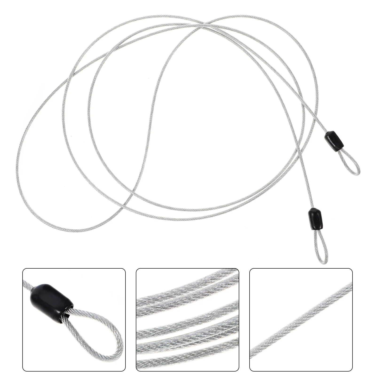 3Pcs Wire Rope Stainless Steel Braided Durable Corrosion Resistant Flexible for Crimp Tubes Picture Hanging and Railing