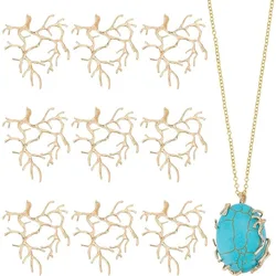 10 Pcs Branch Shape Blanks Prong Pendant Settings Handmade Claw Pendant Tray Bezel Pendant Trays Metal Pendant for DIY Crafs Nec