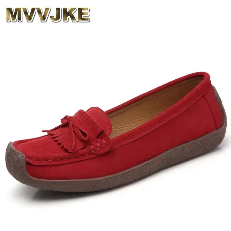 

2025 Women polka dots leather mother flat shoes tassel non-slip shoes Shock absorption Simple breathable soft