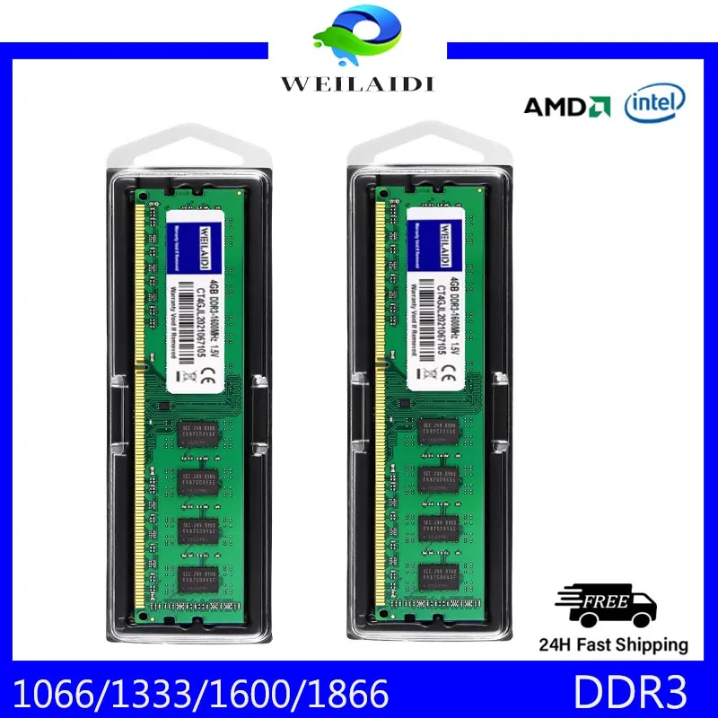 DDR3  4GB 8GB 1333MHZ 1600MHZ 1866MHZ Desktop memoria ram PC3-10600 12800 1.35V DIMM 16Chipset Support Dual Channel