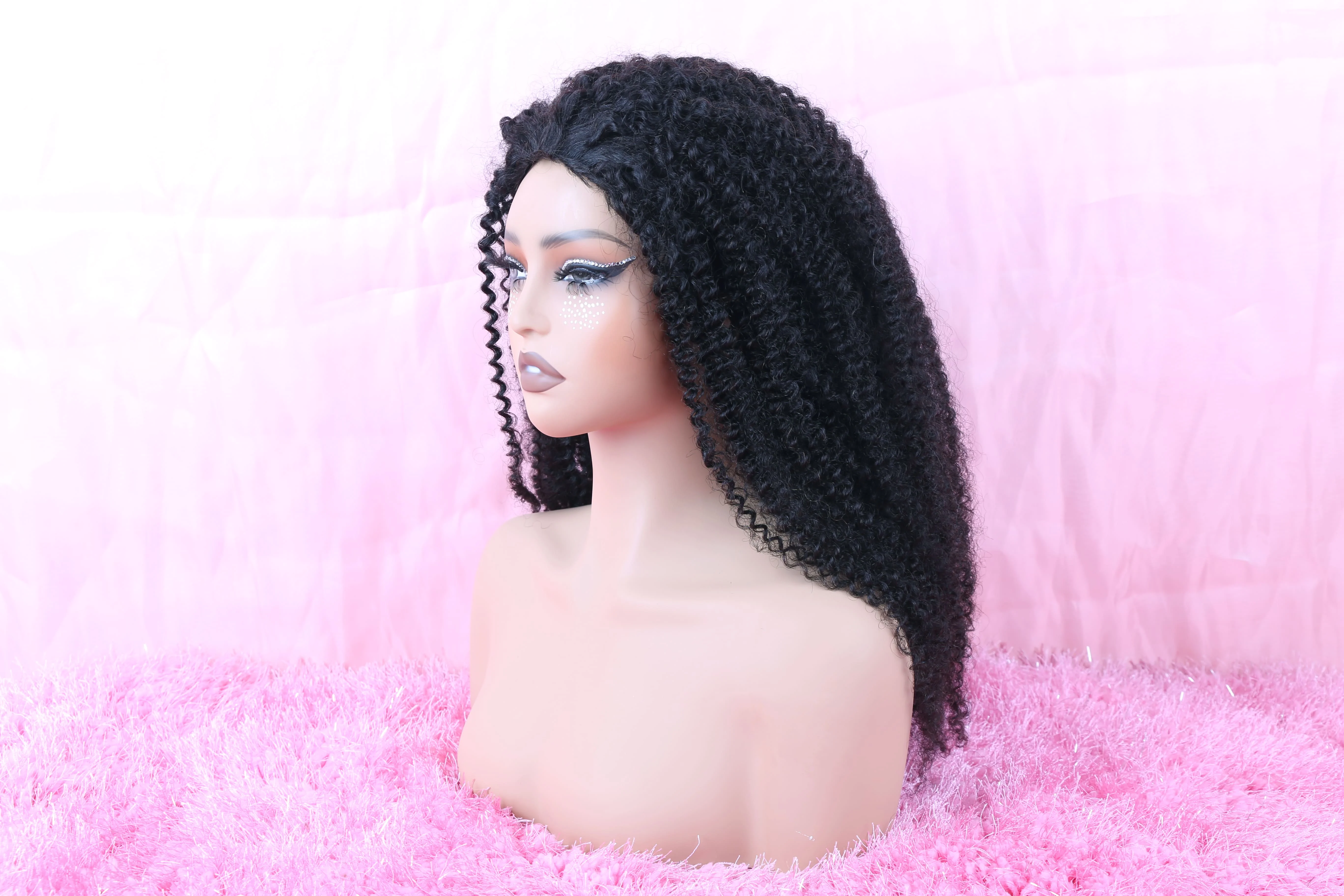 1B Afro Kinky Curly Echthaar Glueless Perücken 200 250 Dichte Vietnamesisches Echthaar Flip-Over Halbperücke mit Kordelzug – Detail 15