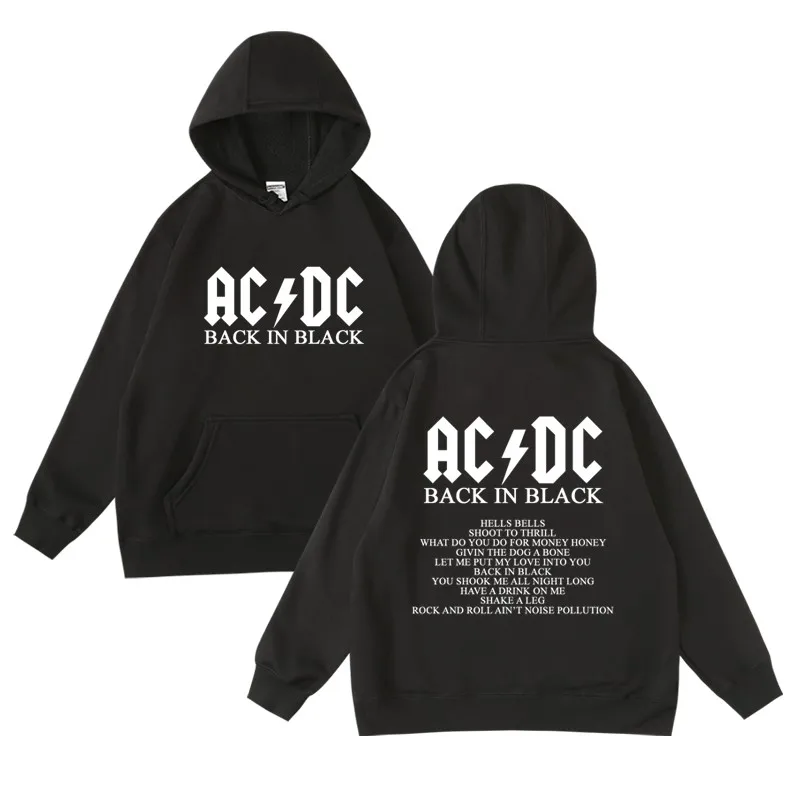 

The Trendy European and American Hard Rock Metal Band ACDC's Autumn and Winter Hooded Sweatshirts Are Unisex Pullover Hoodies