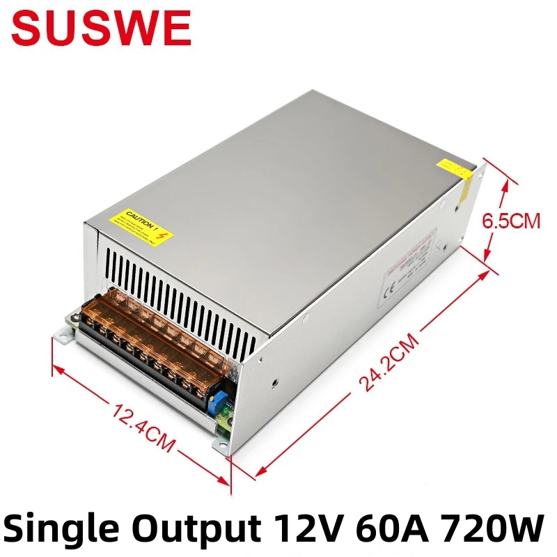 720W Switching Power Supply DC 12V AC 100-240V SMPS CNC Adjustable Voltage For LED Stirp Motor