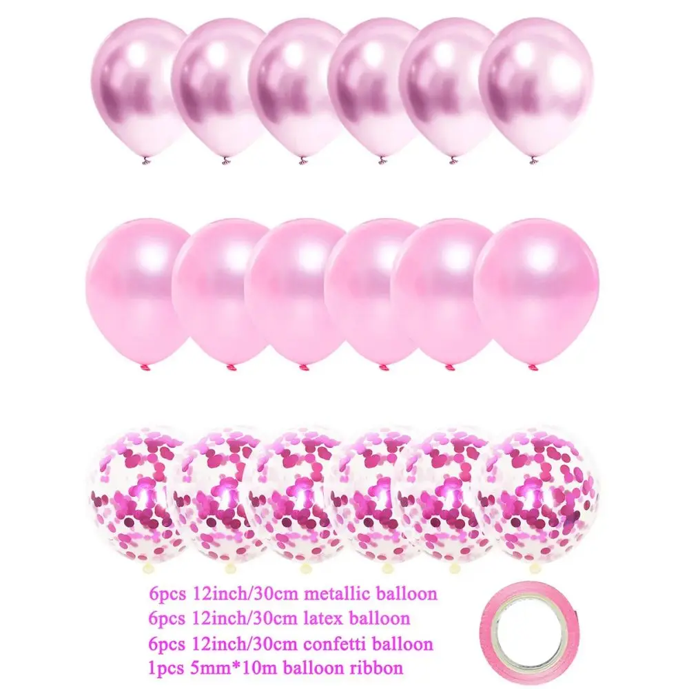 18pcs Mixed 12inch Pink Latex Balloons Girl Birthday Party Decorations Woman Wedding Bridal Shower Mother's Day Decor balloon