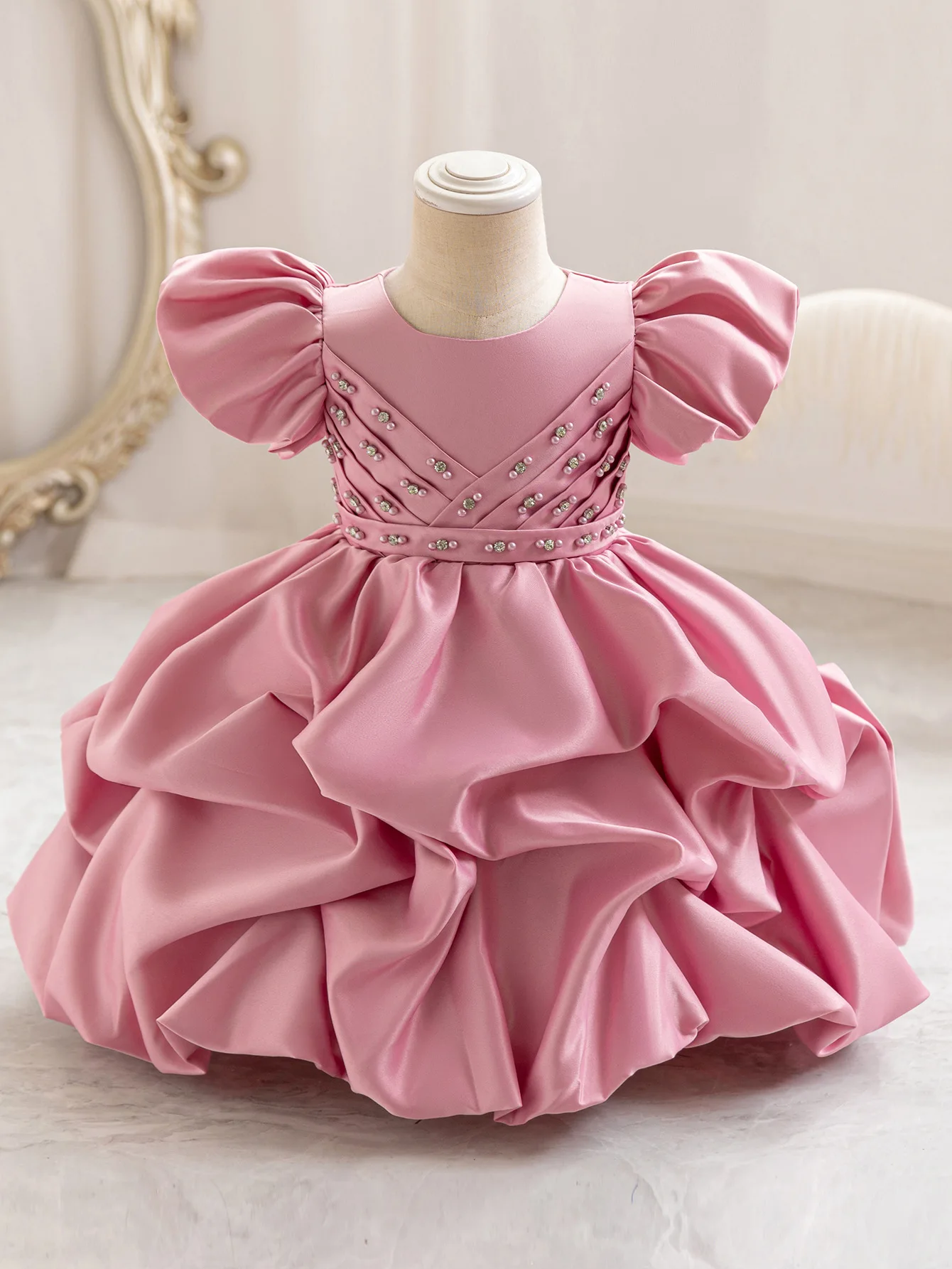 New Arrival Girls Children's Princess Dress Stylish New Style With Bubble Sleeves High-end Performance Clothing Holiday Dress