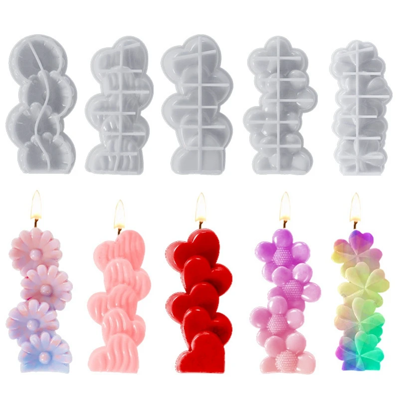 

5 шт., силиконовая форма для свечей