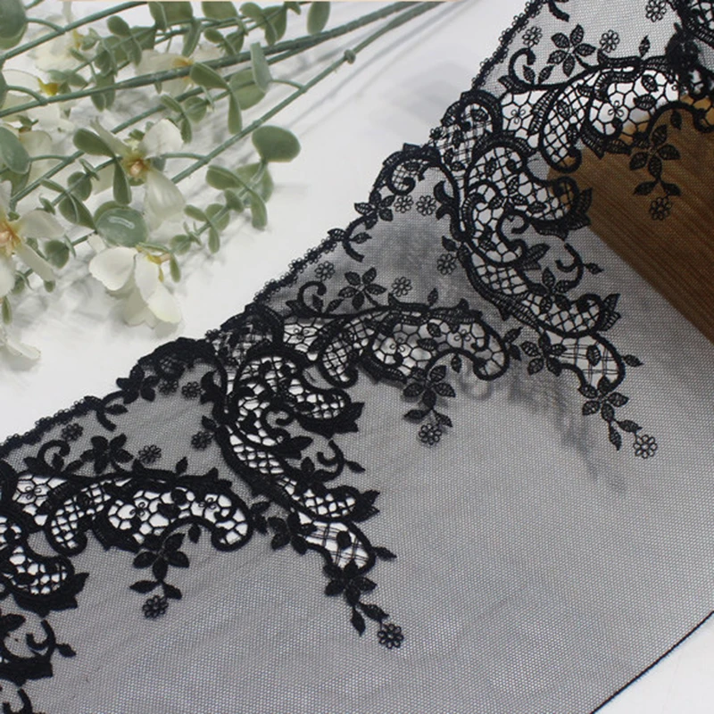 

30Yards Black Hollow out Edge Embroidery Lace Trim For Clothing Accessories Dress Sewing Applique Costume Lace Fabric