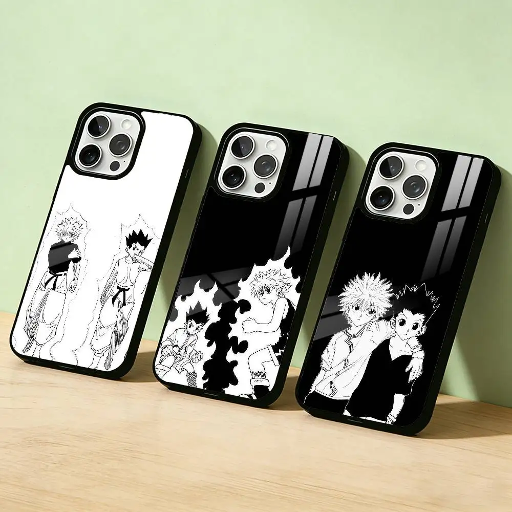 

AAA G-Gon & K-Killua Phone Case Color Silver Shell For IPhone 17 16 15 14 13 12 11 Pro Max Plus