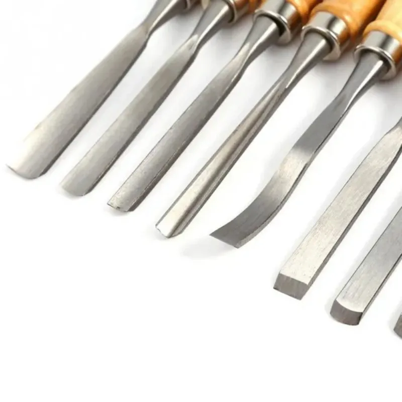 Imagem -05 - Wood Carving Hand Chisel Grupo Ferramentas para Carpintaria Lathe Gouges Faca Esculpida 12 Pcs