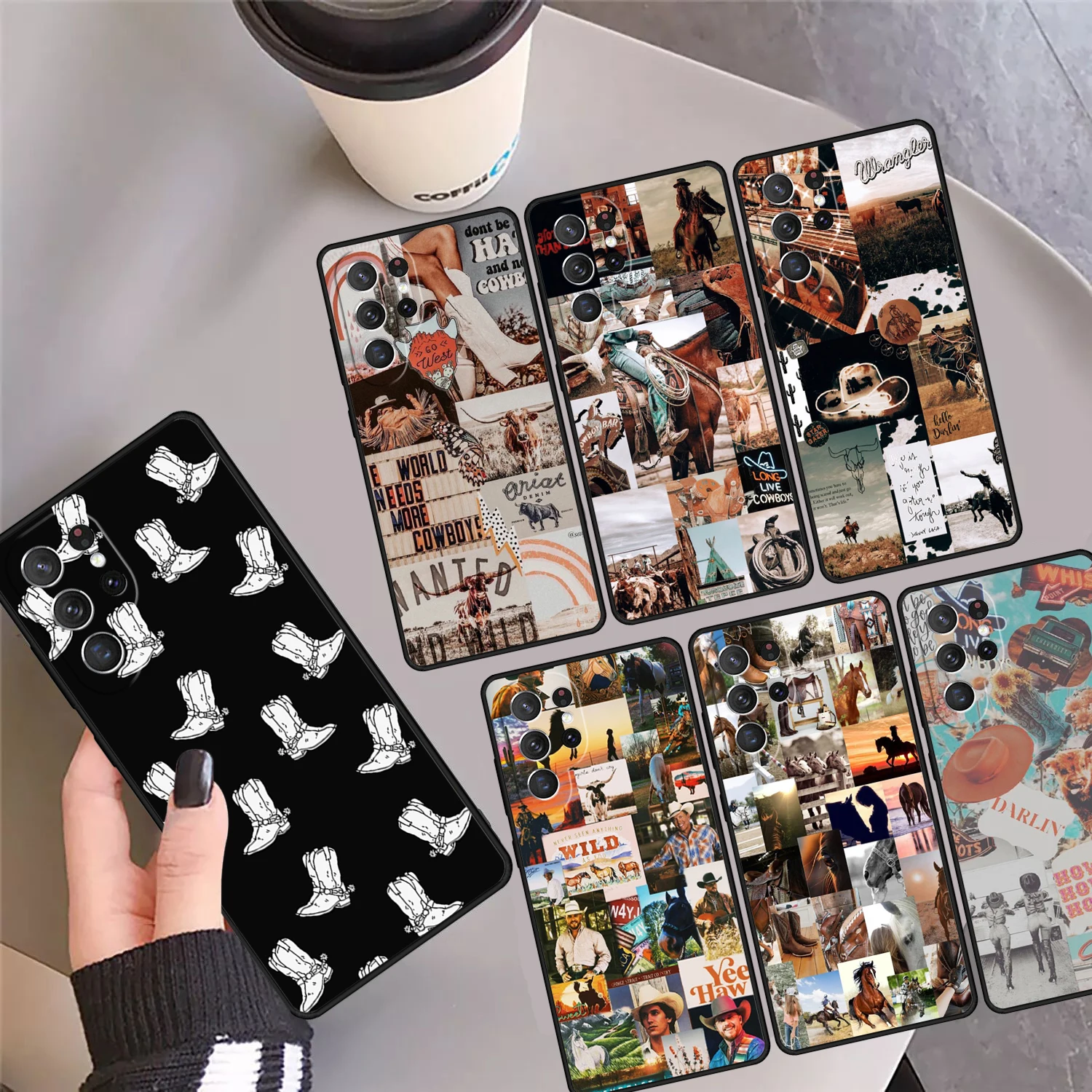 

Western Cowgirl Cowboy Boho Aesthetic Phone Case Cover For Samsung S24 S25 Ultra S23 S22 Plus S21fe Lite S20 Note 10 20 Pro