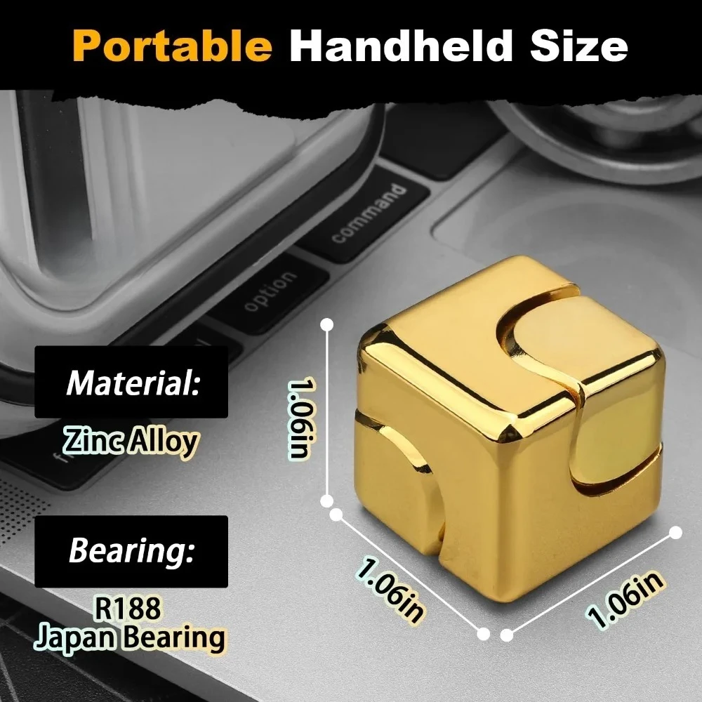 Spinner de cubo de aleación, giroscopio para la yema del dedo, juguetes antiestrés para adultos, oficina, hogar, viaje, juguetes portátiles para aliviar el estrés, regalos de navidad