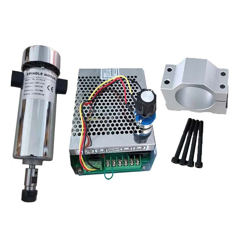 Imagem -01 - Refrigerado por Aire 0.8kw Dc110v 20000rpm Cnc Kit de Motor de Husillo Er16 Mandril 800w Mais Regulador de Velocidad de Fuente de Alimentación para la Gravura refrigerado por aire 08kw dc110v 20000rpm cnc kit de motor de husillo er16 mandril 800w mais regulador de velocidad de fuente de alimentacion para la gravura 01