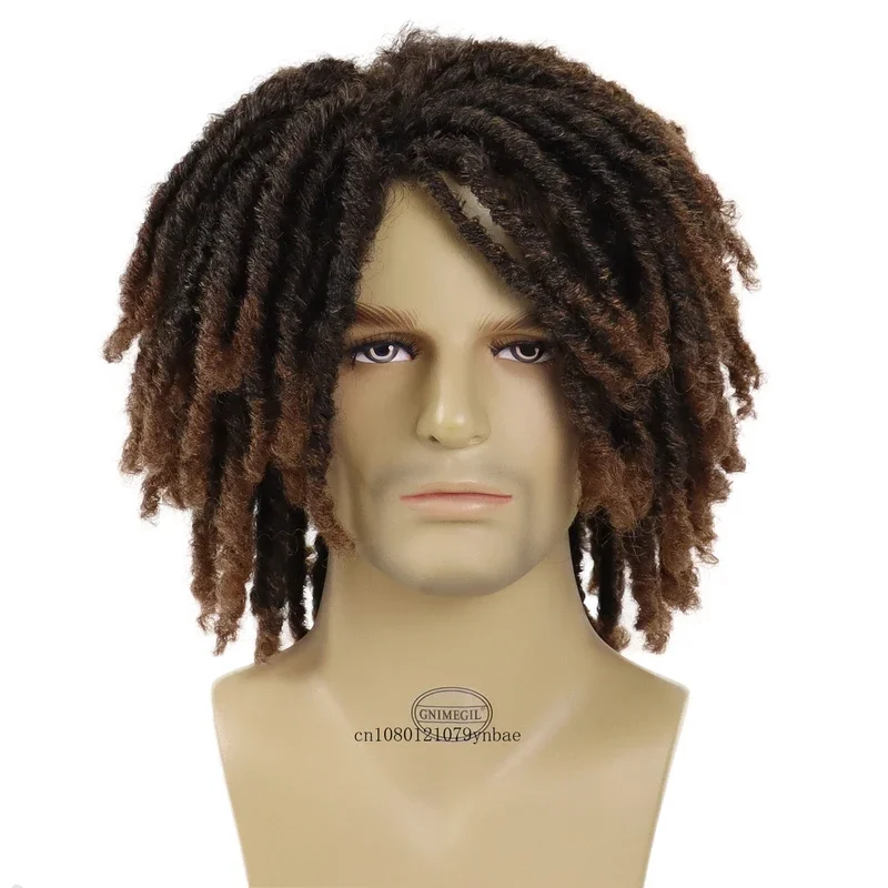 Braided Wig Men Synthetic Hair Halloween Costume Cosplay Daily Wigs Curly Afro Hairstyles Disco Carnival Party DreadLock Wigs