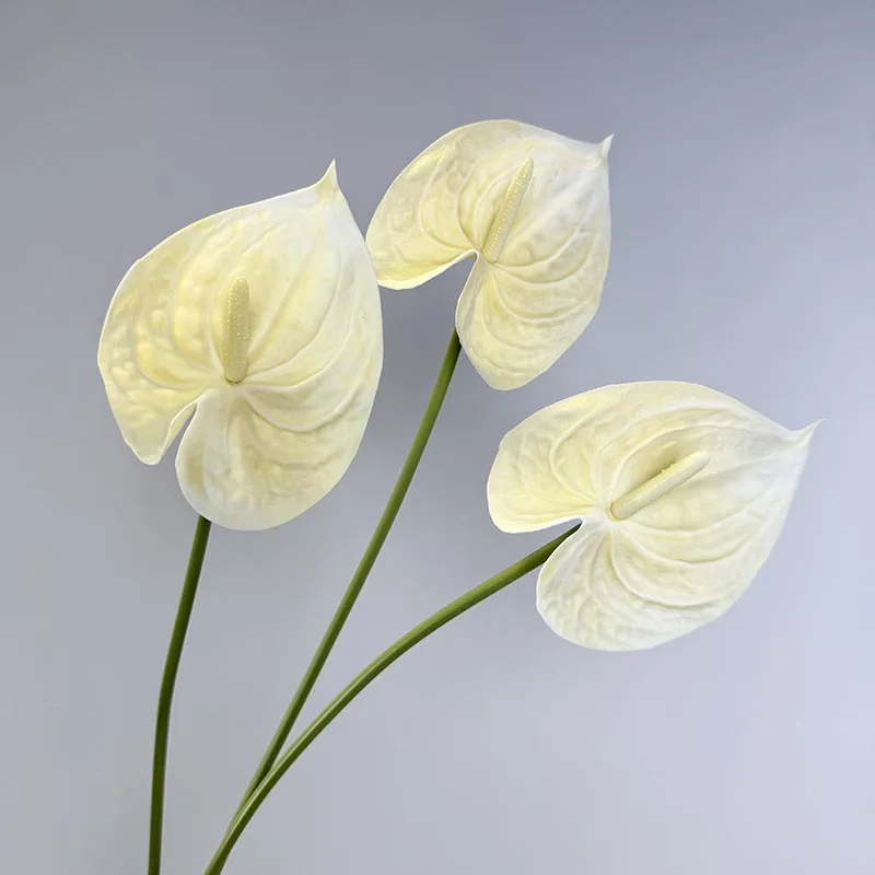 Artificial PU pequeña palma roja decoración del hogar flamenco palma arreglo Floral materiales de arreglo floral única flor falsa