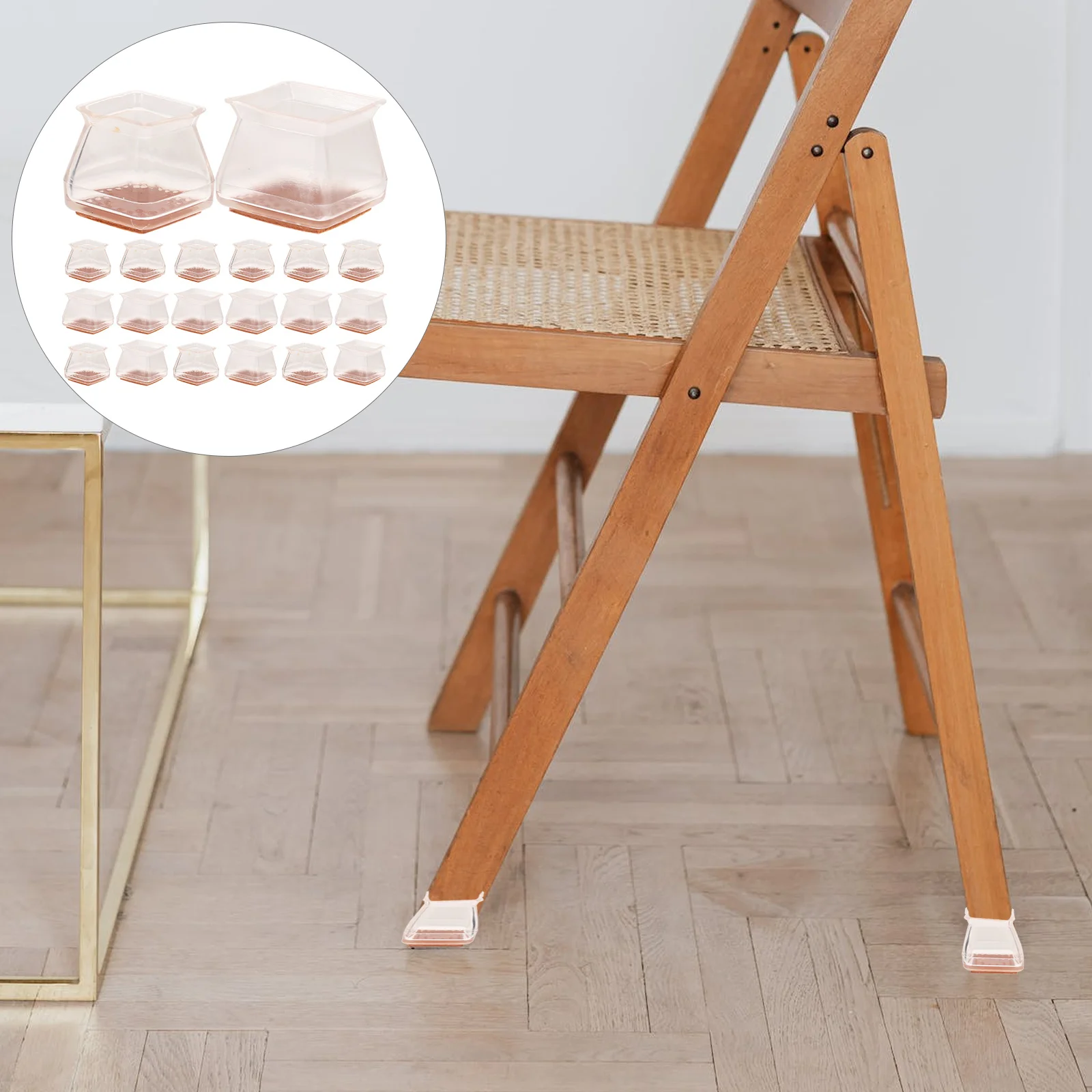 

20Pcs Chair Leg Floor Protectors Silicone Felt Non-Slip Pads Protect Furniture Legs from Scratches Noise Hardwood Tile Floors