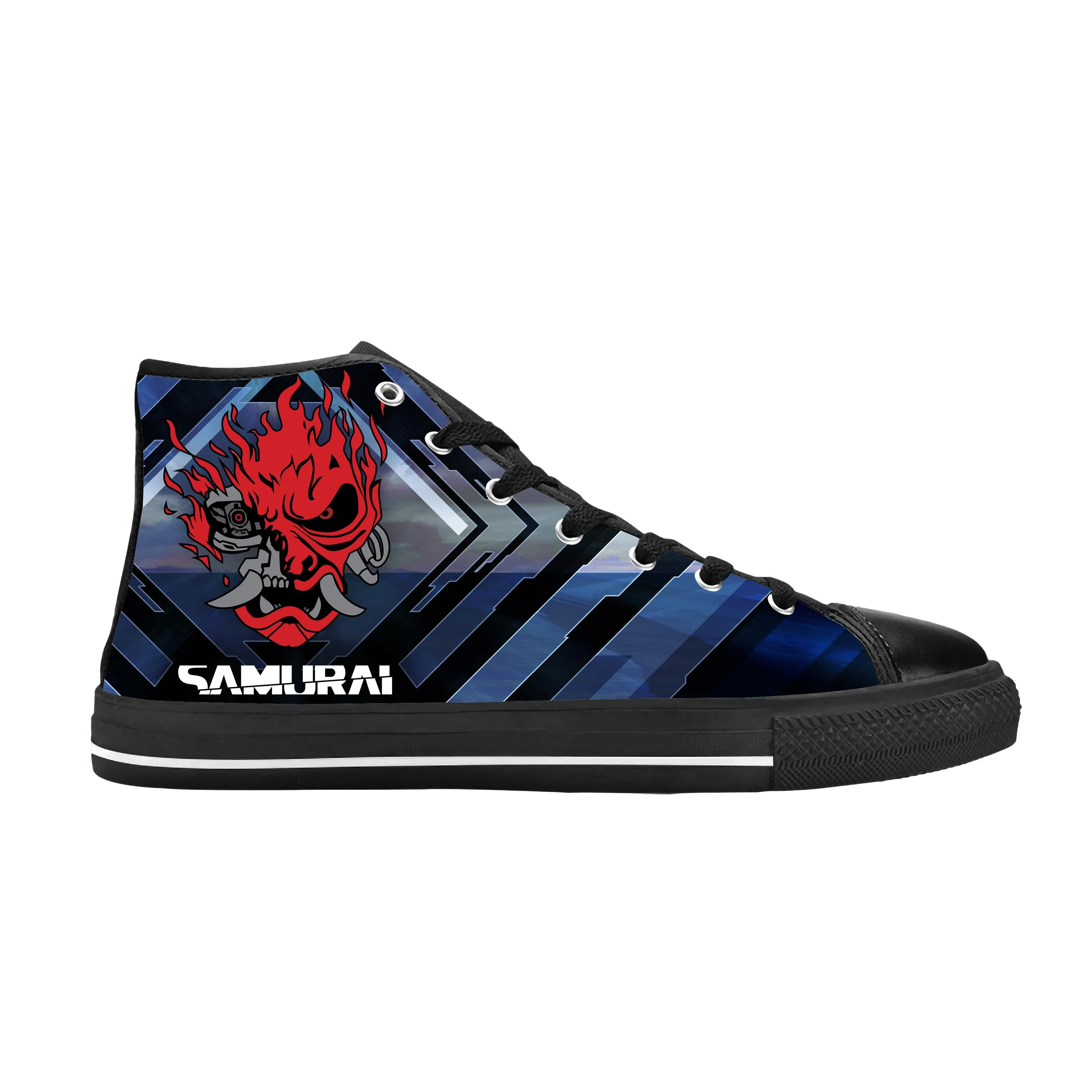 Vintage Samurai Retro Japanese Gaming 2077 Game Casual Cloth Shoes High Top Comfortable Breathable 3D Print Men Women Sneakers