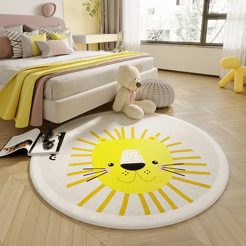 

Круглый ковер, пушистый мягкий ковер для детской комнаты или прикроватной тумбочки, утолщенный противоскользящий коврик для дивана
