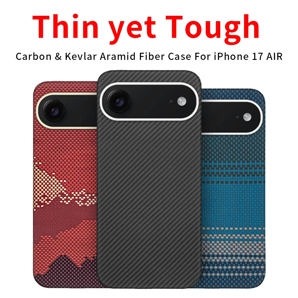 

Арамиальный магнитный чехол из углеродного волокна для iphone 17, воздушный, из кевларовой ткани, тонкий, жесткий, легкий, магнитный, черный, тонкий, светло-красный