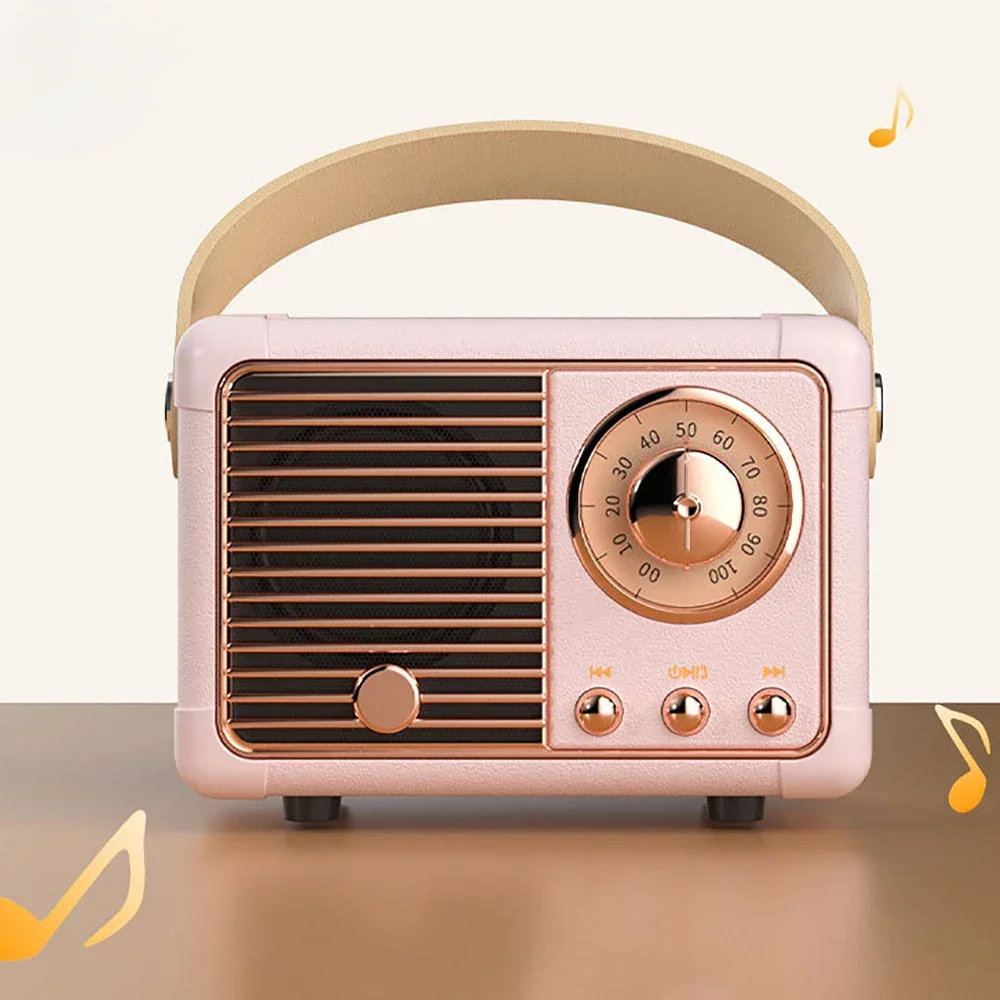

Mini Wireless Retro Bluetooth Compatible Speaker Creative Retro Portable USB hot sale Speaker Travel Music Player HM11 Vintage