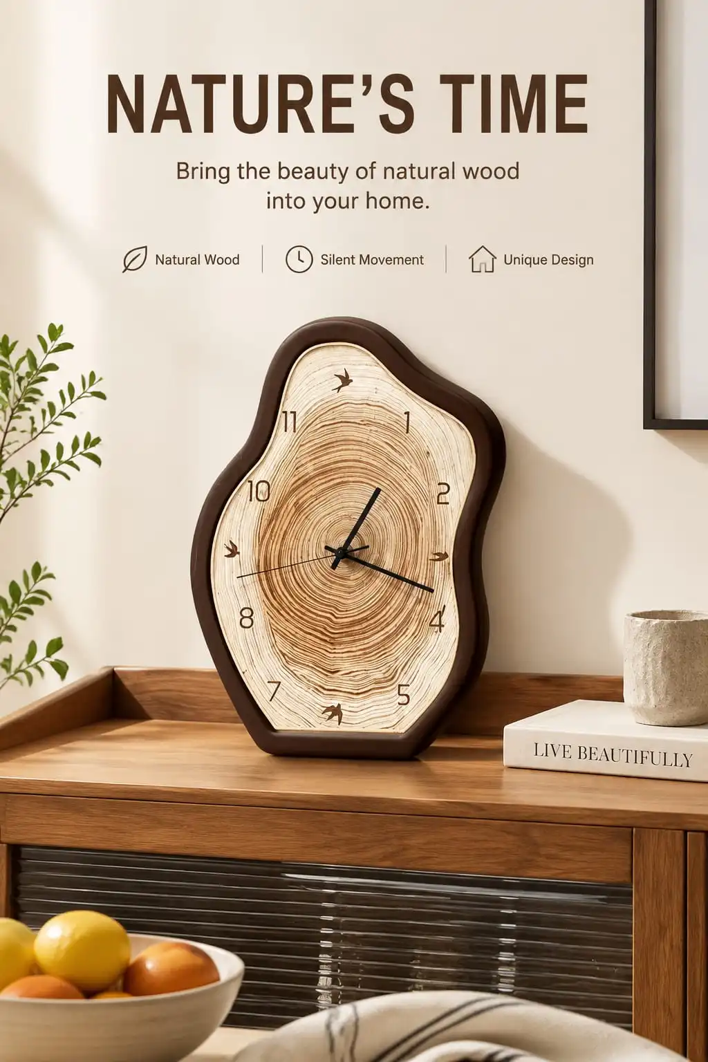 Silent Retro Wall Clock for Living Room or Bedroom – Elegant Modern Home Decor with Quiet Quartz Movement