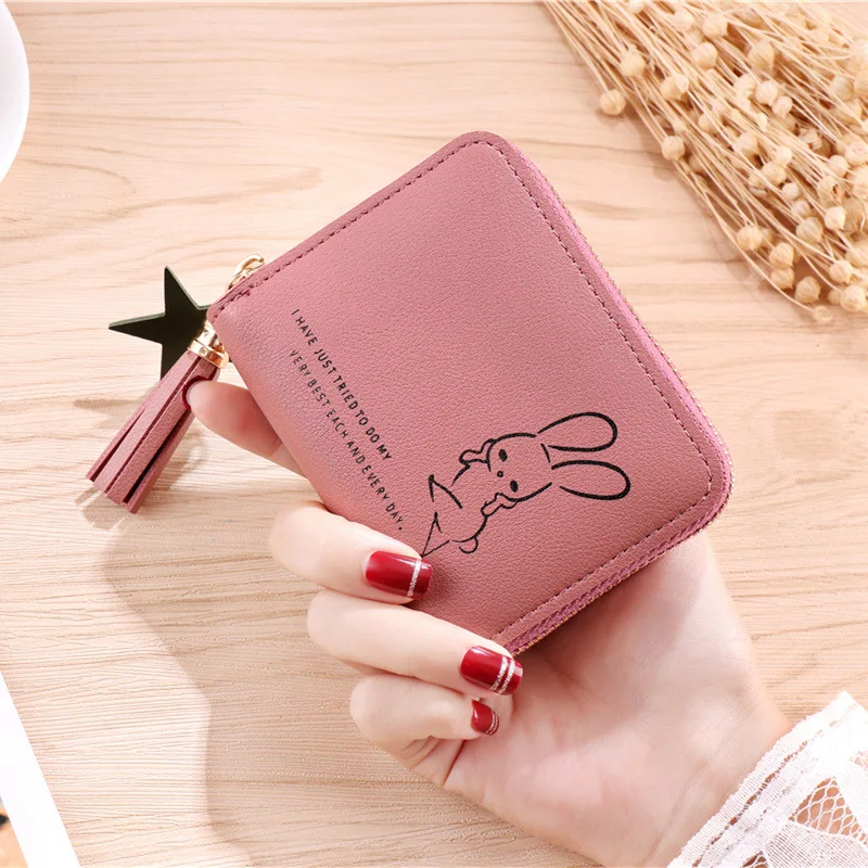 New Cartoon Style Women's Short Wallet Fashionable and Casual Cute Money Clip, Coin Purse, Coin Card Holder for Girls Lady Style