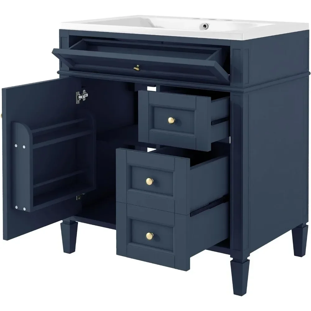 S846181a3beca46a8b3d764c6853f03d1m 30 Inch Modern Bathroom Vanity with Single Sink and Storage Drawers
