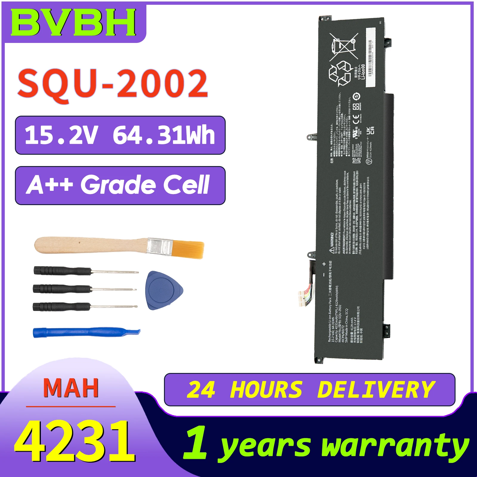 

BVbh SQU-2002 New Genuine SQU-2002 Notebook Battery for zero Thunderobot 2021 Series 916QA139H Notebook 4231mah
