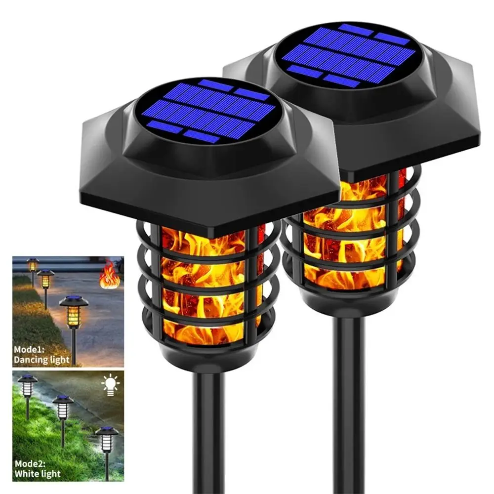 

Solar Powered Solar Flame Torch Lamp Flame/White Light Energy Saving Outdoor Solar Garden Light Waterproof Durable Lawn Lamp