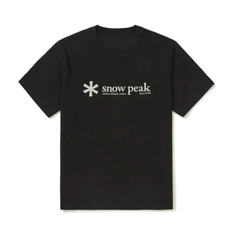 

Уличная футболка Snow Peak 2025 года, мужская хлопковая повседневная и удобная футболка с короткими рукавами большого размера, японский корейский трендовый брендовый мужской топ
