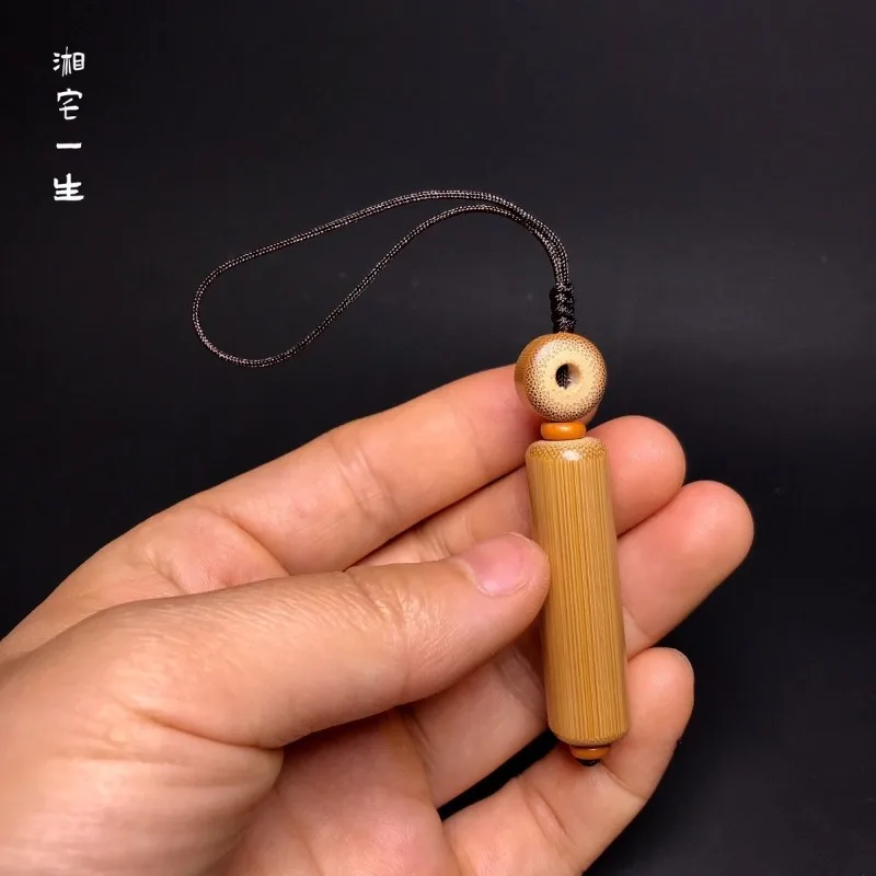Xiangzhai Yisheng Original Old Jade Bamboo Phone Charm Handpiece Pure Handmade Jade Bamboo Pendant Phone Chain Hanging Ornament