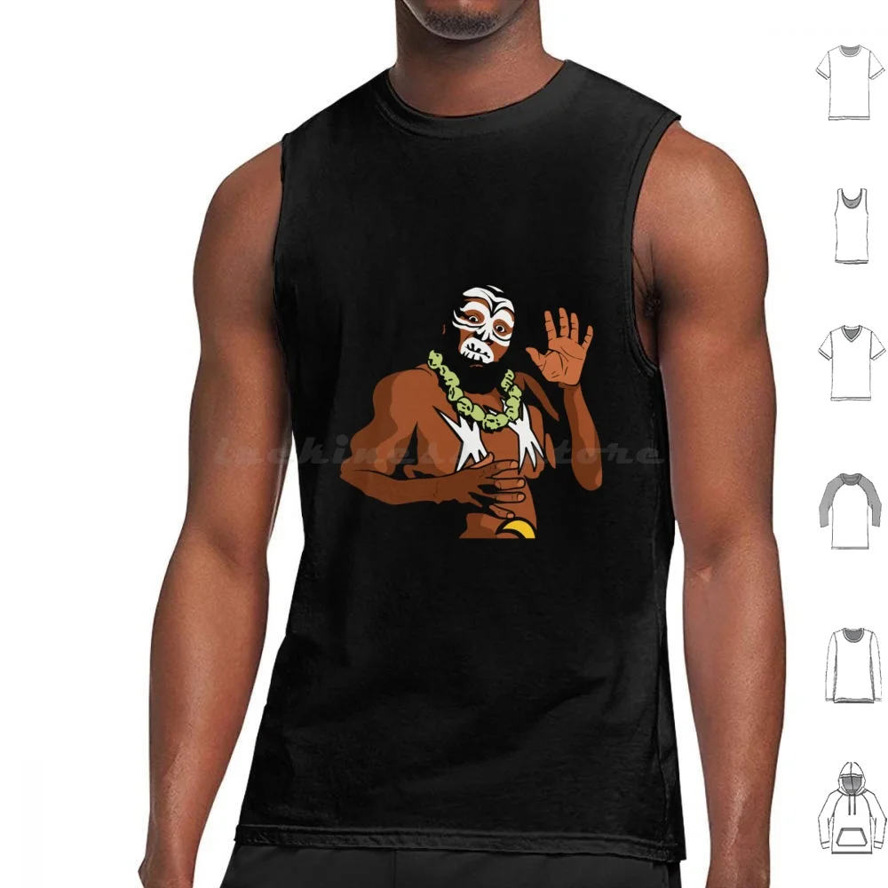 Kamala regatas colete sem mangas luta velha escola retro wwf vintage pro wrestling clássico lutador lenda 90s velha escola