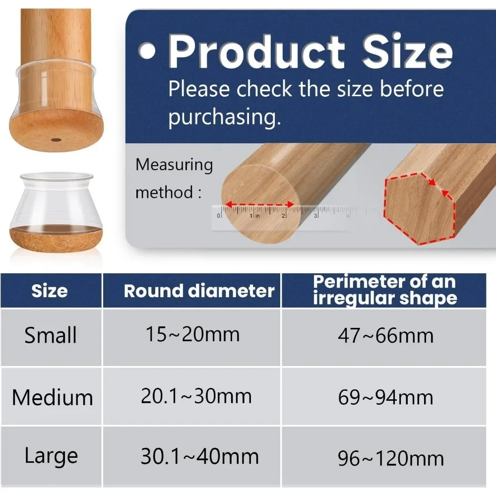 20/40 szt. Silikonowe ochraniacze na nogi od krzesła z antypoślizgowymi filcowymi kubkami meblowymi do podłóg z twardego drewna chronią podłogi przed zadrapaniami