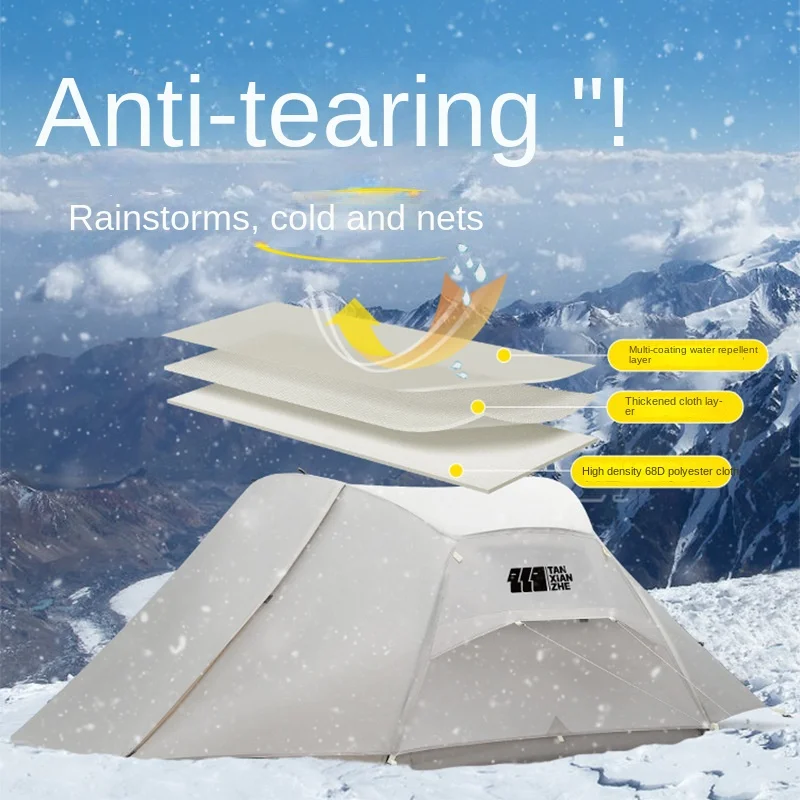 Professional Winter Outdoor Camping Mountaineering Tent Convenient Rain Proof Double Hiking Camping Equipment Set