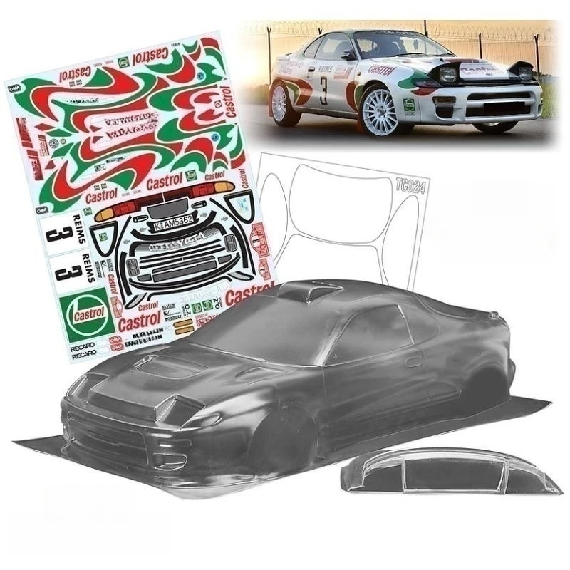 Corpi TeamC 1/10 Celica GT-Four Rally Body 190mm Clear Lexan Car Shell con ala posteriore e foglio di decalcomania per Rc Drift Car 258mm