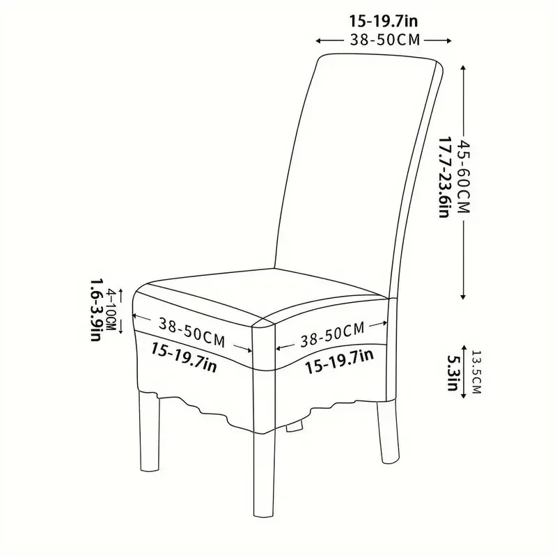 Velvet Dining Chair Cover Full Package with Elastic Ruffled Edges Solid Color Universal Chair Seat Cover Home Restaurant Banquet