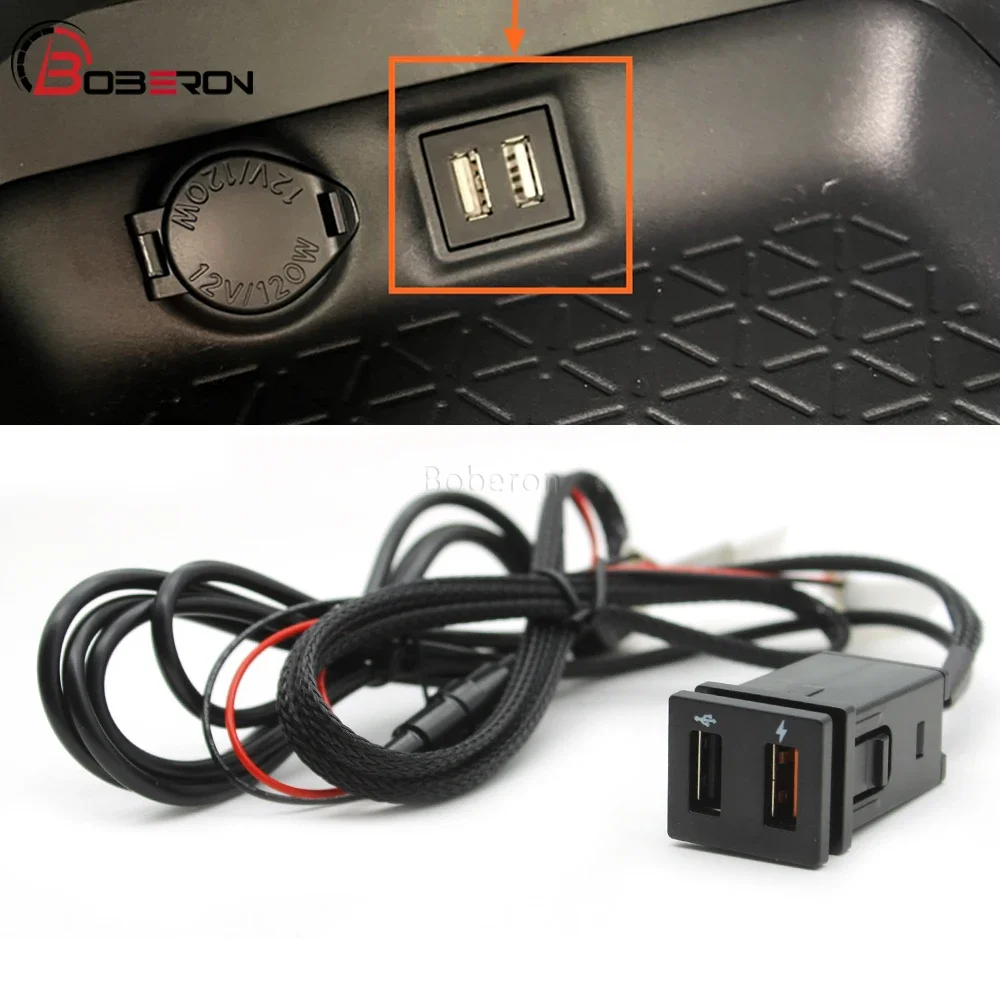 Retrofit Dual Car Charger USB QC3.0 Fast Charging USB Charge Socket For Toyota RAV4 2021 Urban Edition Frontlander