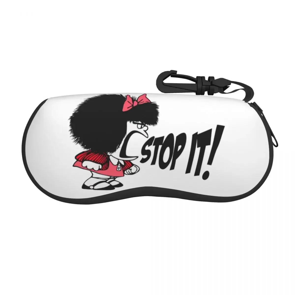 Custom Cartoon Mafaldas Stop It Shell Glasses Case Unisex Travel Argentina Quino Manga Eyeglasses Case Sunglasses Protector Box