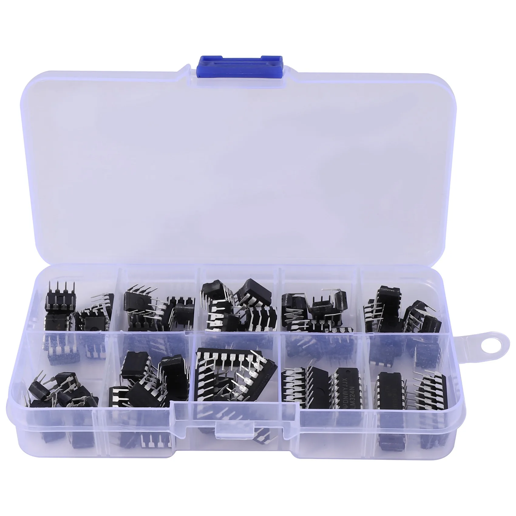 

85 Pieces 10 Types Integrated Circuit Chip Assortment Kit, DIP IC Socket Set for Opamp Single Precision Timer Pwm