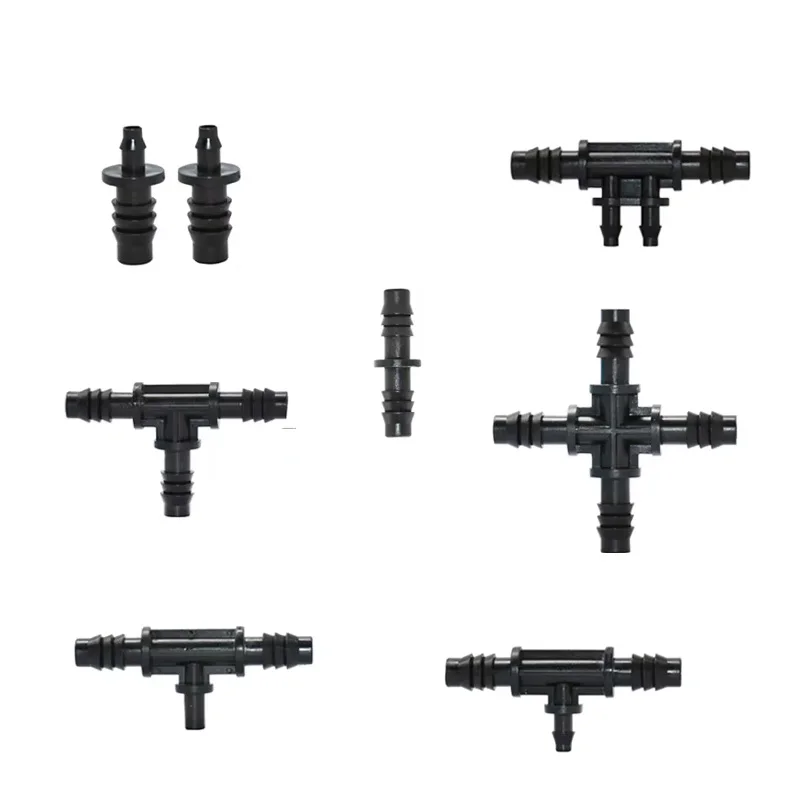 20PCS 1/4" to 3/8" Barbed Hose Adapter 4/7mm to 8/11mm Garden Drip Watering Hose Adapter Irrigation System Fittings