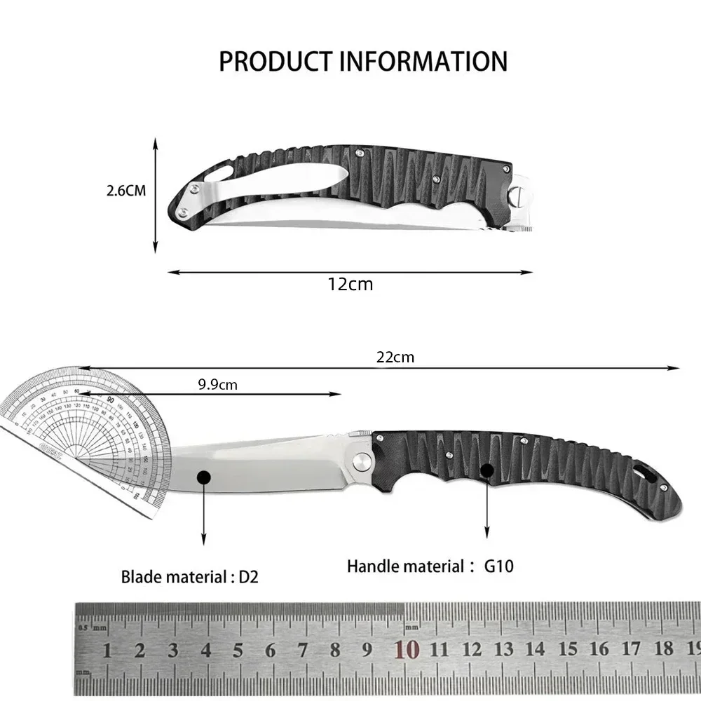 Russian HOKC Pocket Folding Knife D2 Blade G10 Handle Outdoor Survival Tactical Camping Self-defense Survival EDC Tools Knives