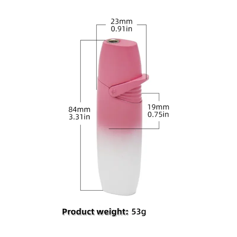 Metal Joystick Gradient Inflatable Lighter Outdoor Windproof Pink Flame Jet Butane Gas Lighter for Men and Women Smoking Gift