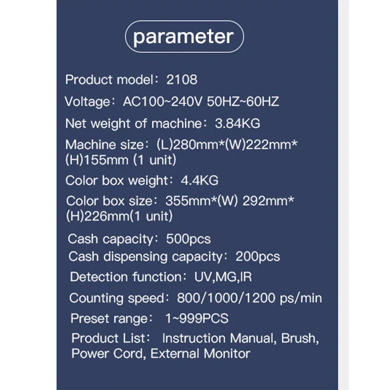 

Multi-National Currency Counting Machine US Dollars Euros & Foreign Currencies Coin And Bill Counter for Business Cash Register