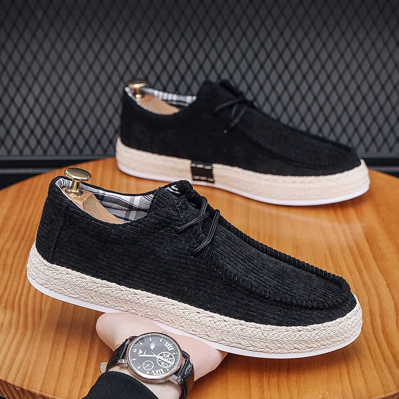 Moda sapatos casuais para homens deslizamento em sapatos casuais confortáveis tênis de lona dos homens sapatos de barco lazer respirável sapatos de condução