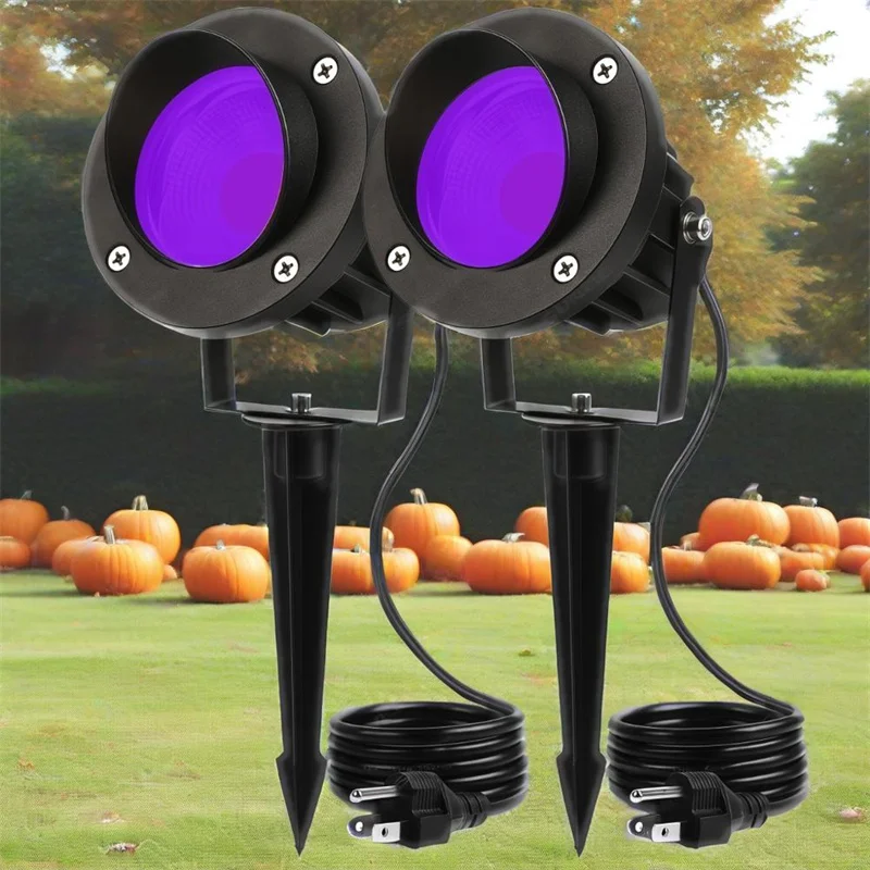 

Outdoor Garden Lawn Lamp 20W Spotlight Halloween Purple Party Colourful Fluorescent Lights Landscape Decorative Lamps AC110v