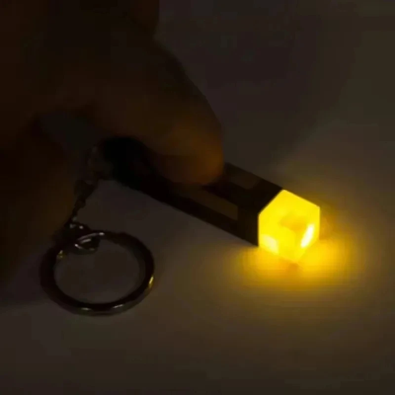 MC Game Mini Torch Flashlight LED Light USB الشعلة القابلة لإعادة الشحن المفاتيح على ظهره قلادة الهدايا زخرفة مصغرة #6