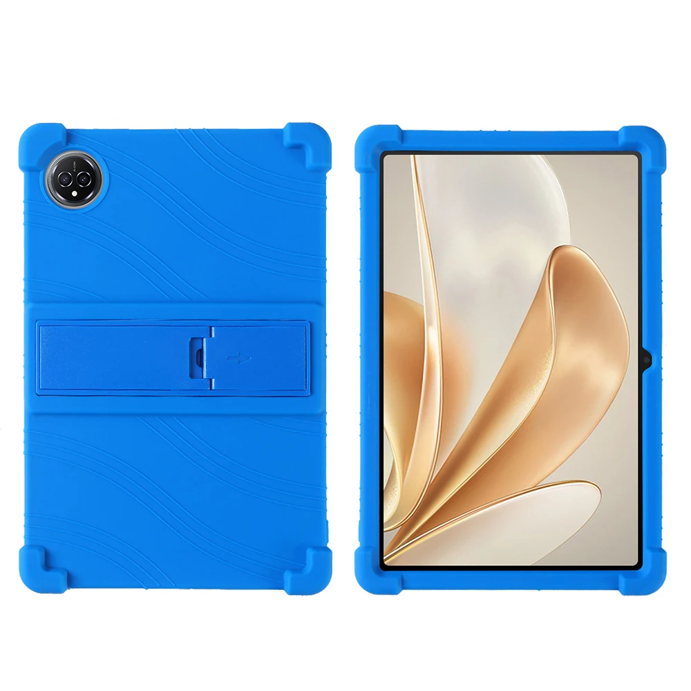 For Teclast M50 Plus / BMAX Maxpad I10 Plus Silicone Case with Kickstand Rugged Protective Cover - Dark Blue